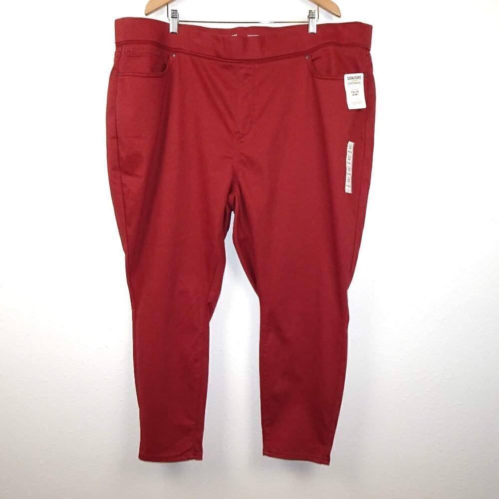 Levi Strauss Signature Skinny Jeans Women's Plus Size 28 Red Stretch Pull On